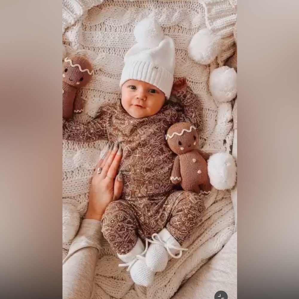 2024 Gingerbread Christmas Print Baby Pajamas